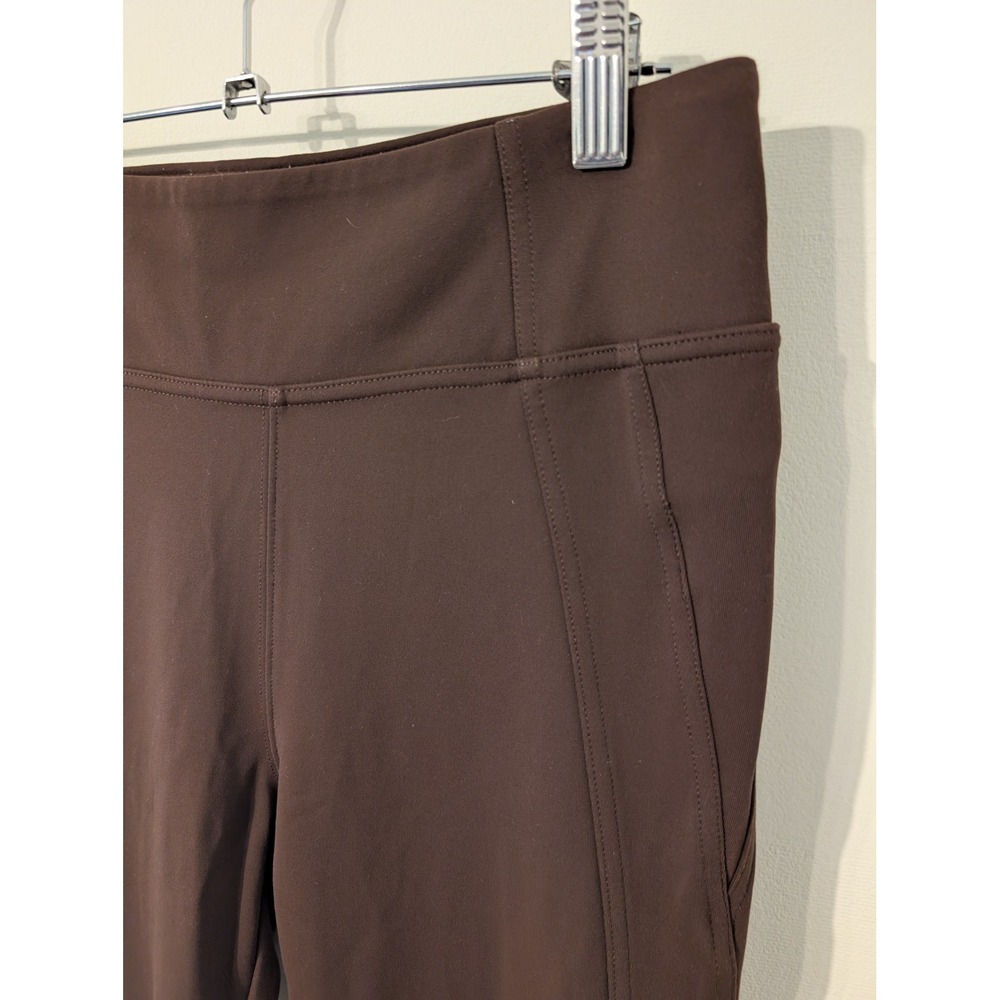 Athleta Stellar Tight High Rise Leggings Brown Zipper Ankle small athleisure - Picture 2 of 8